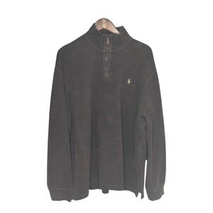 Polo Ralph Lauren Pullover 1/4 Zip Mock Neck Sweater Brown Mens Size XXL